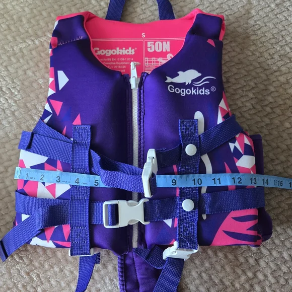 Gogokids Kids Swim Vest S Pink Purple Float Jacket 50N Buoyancy Aid - Picture 11 of 11